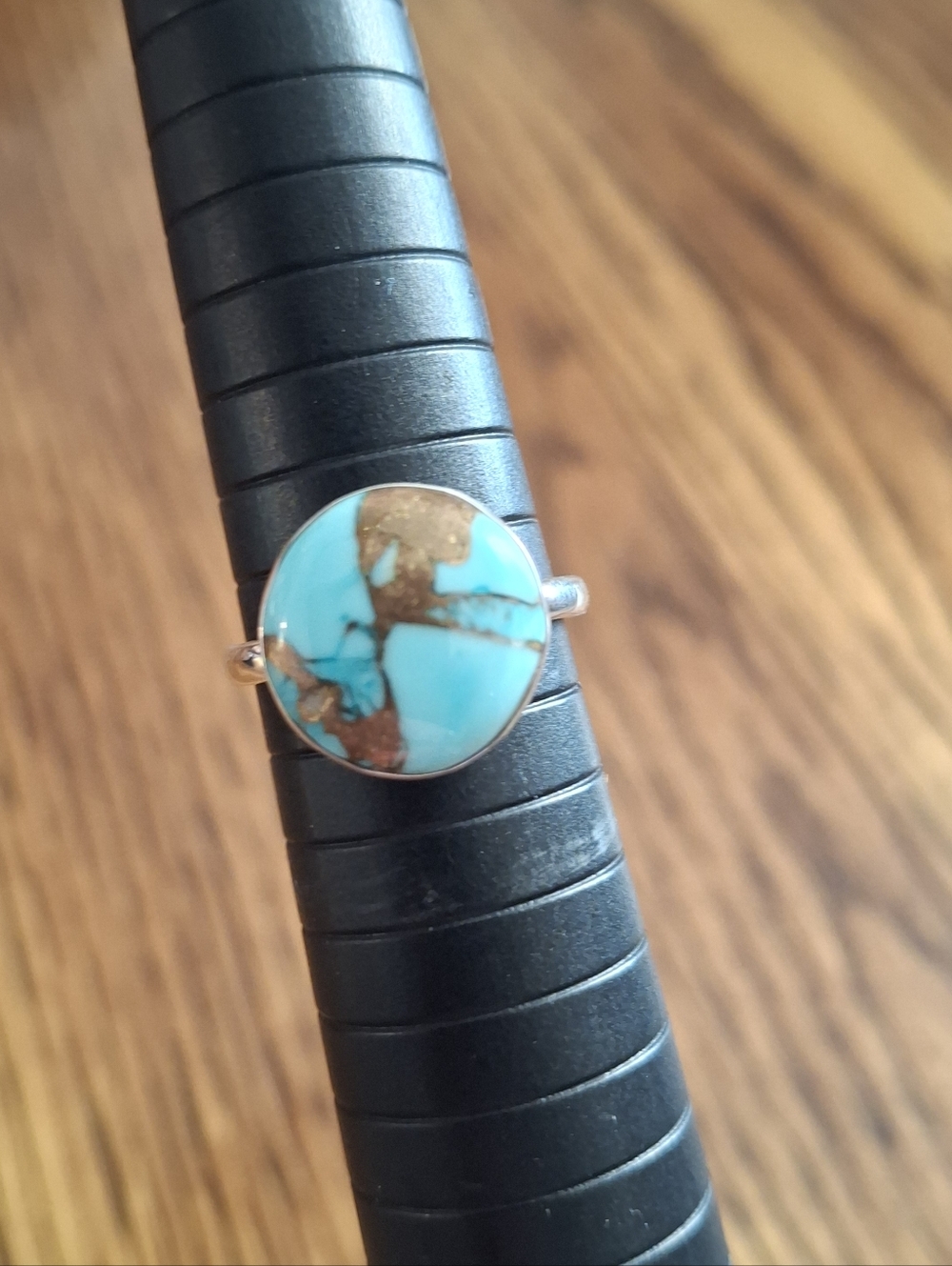 Ring Mint Dahlia Round Stone Sterling Silver Size 6.5